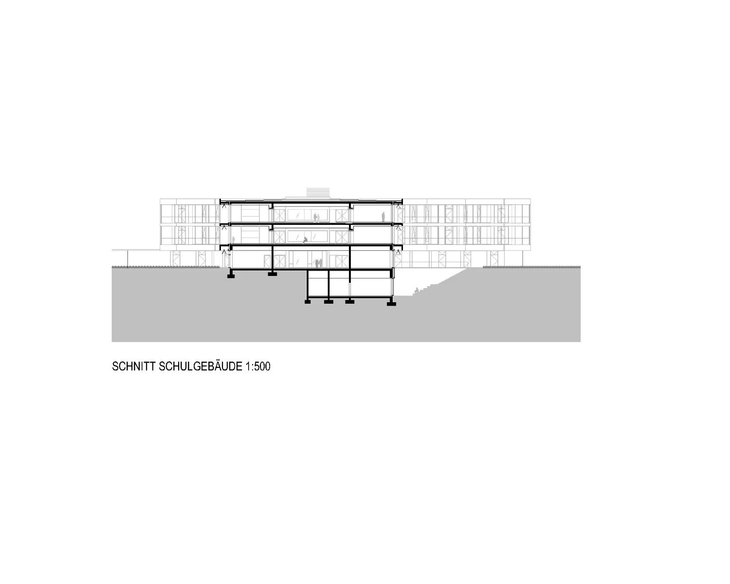 Schnitt Schulgebäude, Grafik