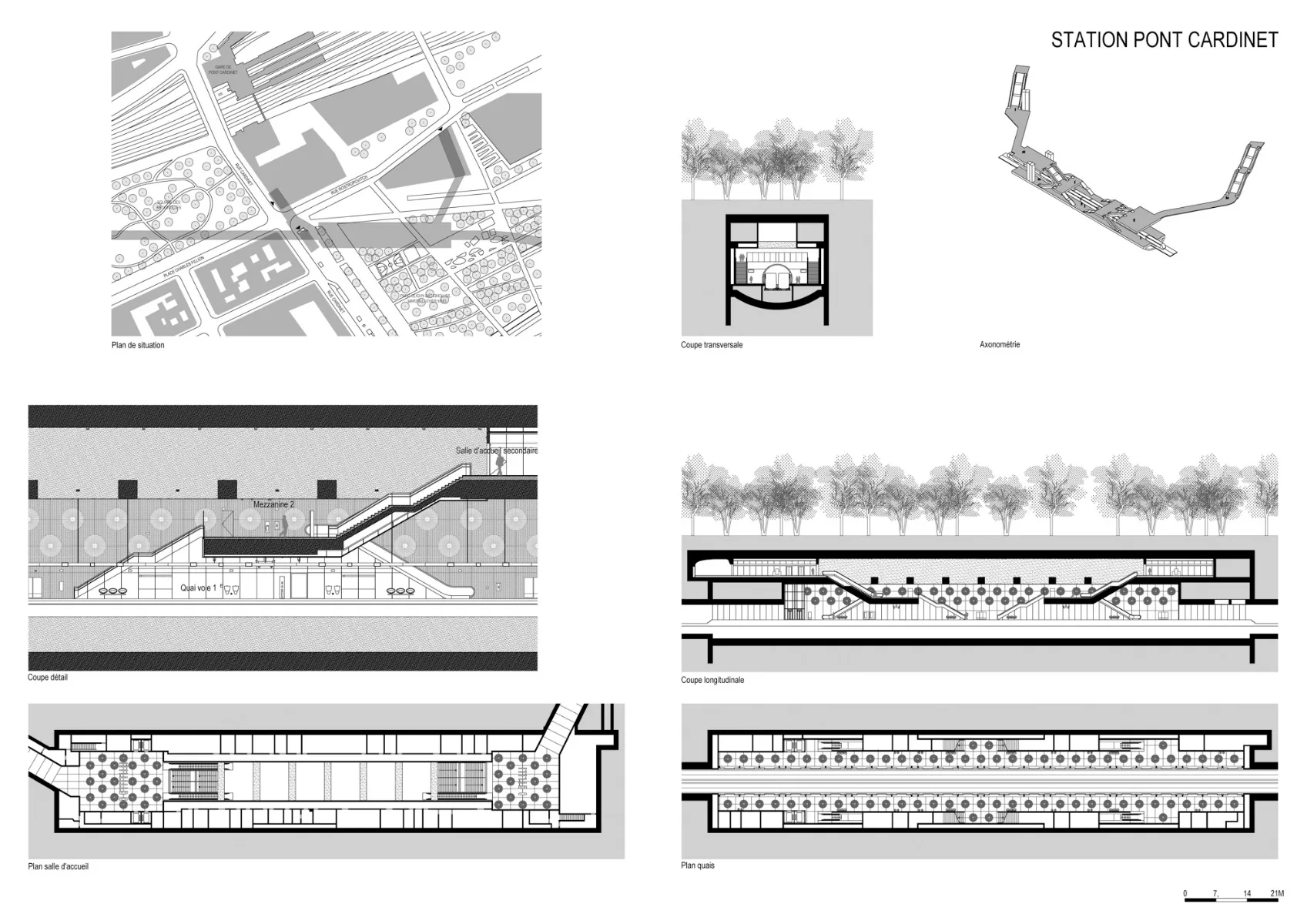 Pläne Station Pont Cardinet, Grafik