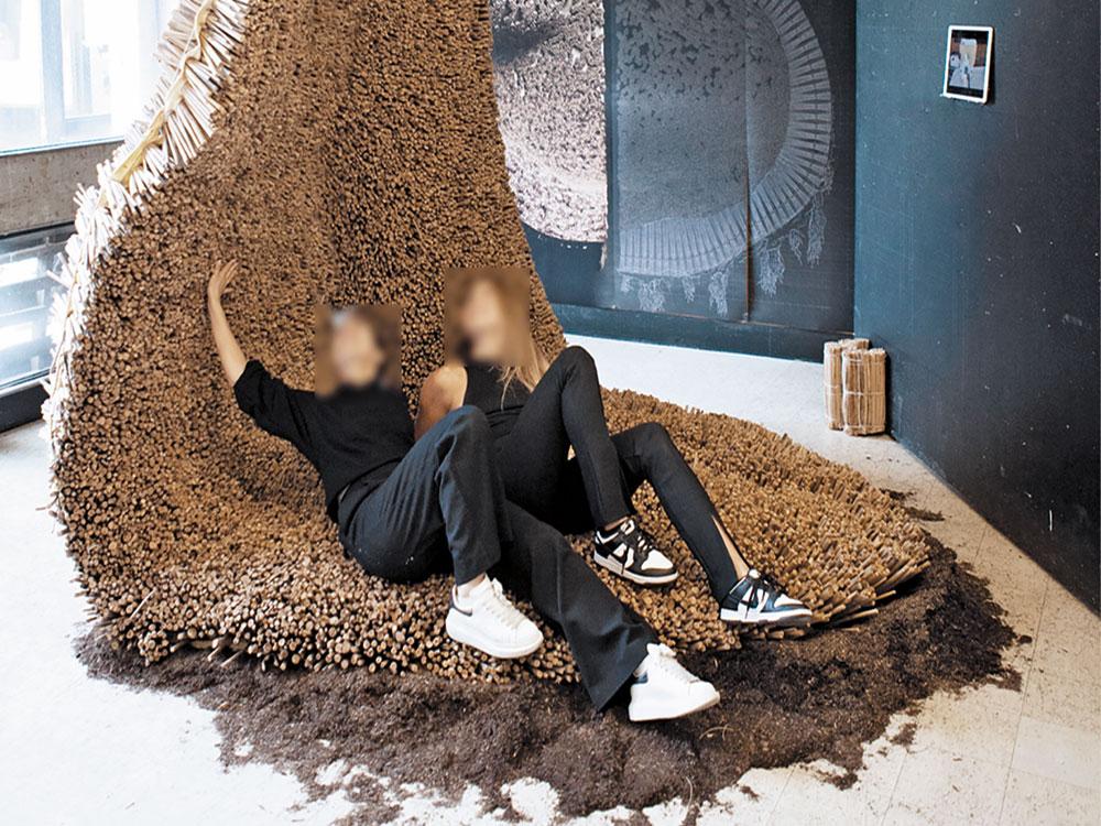 Mit ihrer Installation haben die Studierenden auch die tragenden Eigenschaften der Binse nachgewiesen.