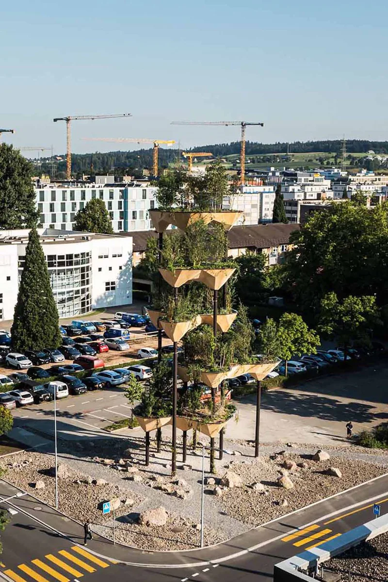 Die fertige Struktur in Zug, Schweiz.
