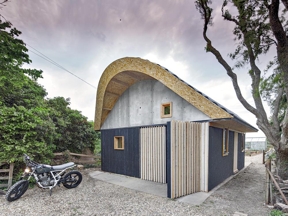 The Barn: The small self-build house is intended as a prototype. Depending on the fitting-out it can be used as workshop, retreat or office workspace.