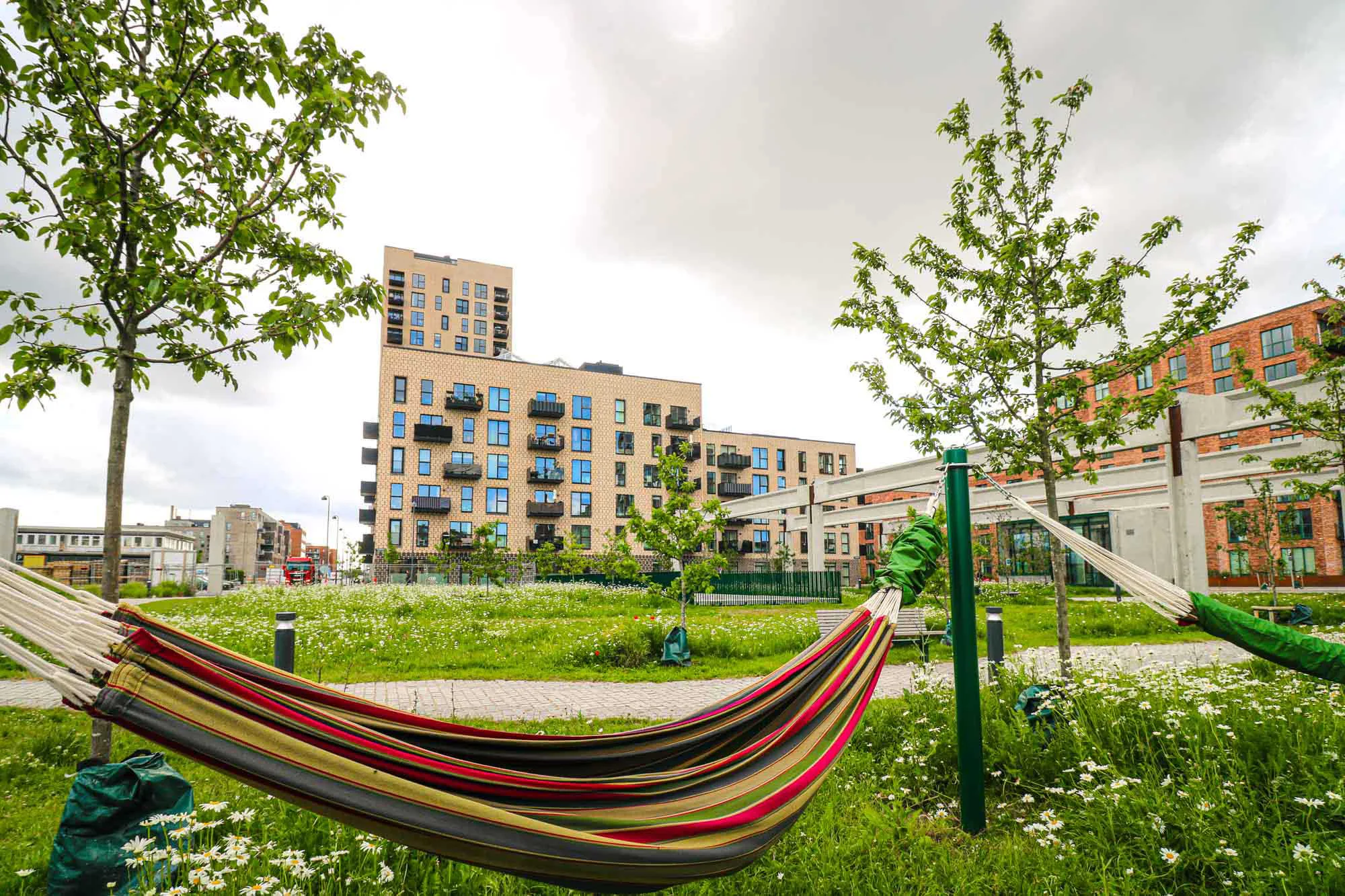 Grønttorvet-Park ist immens wichtiger Naherholungsraum für den gesamten Wohnbezirk.