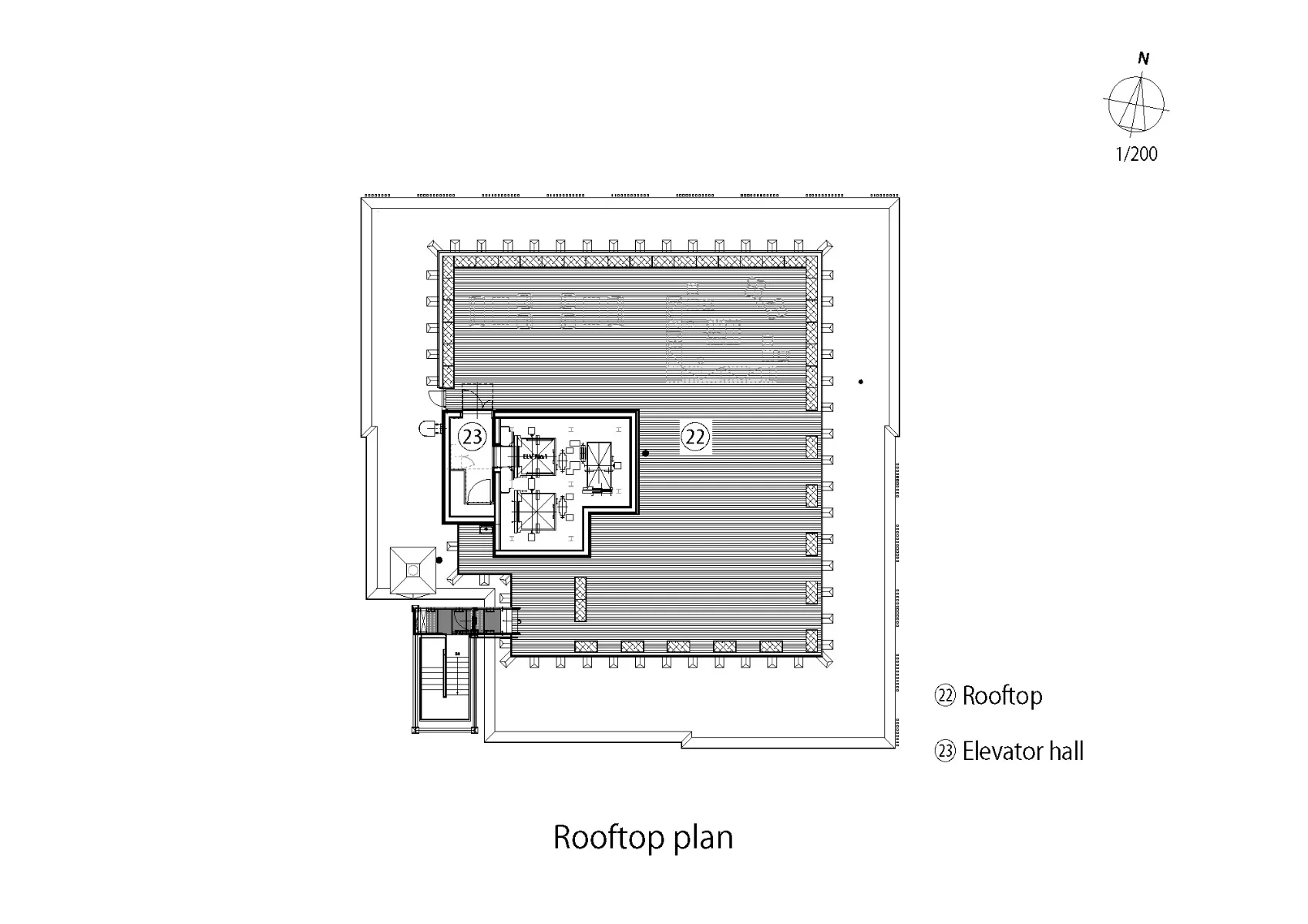Grundriss Dachterasse, Grafik