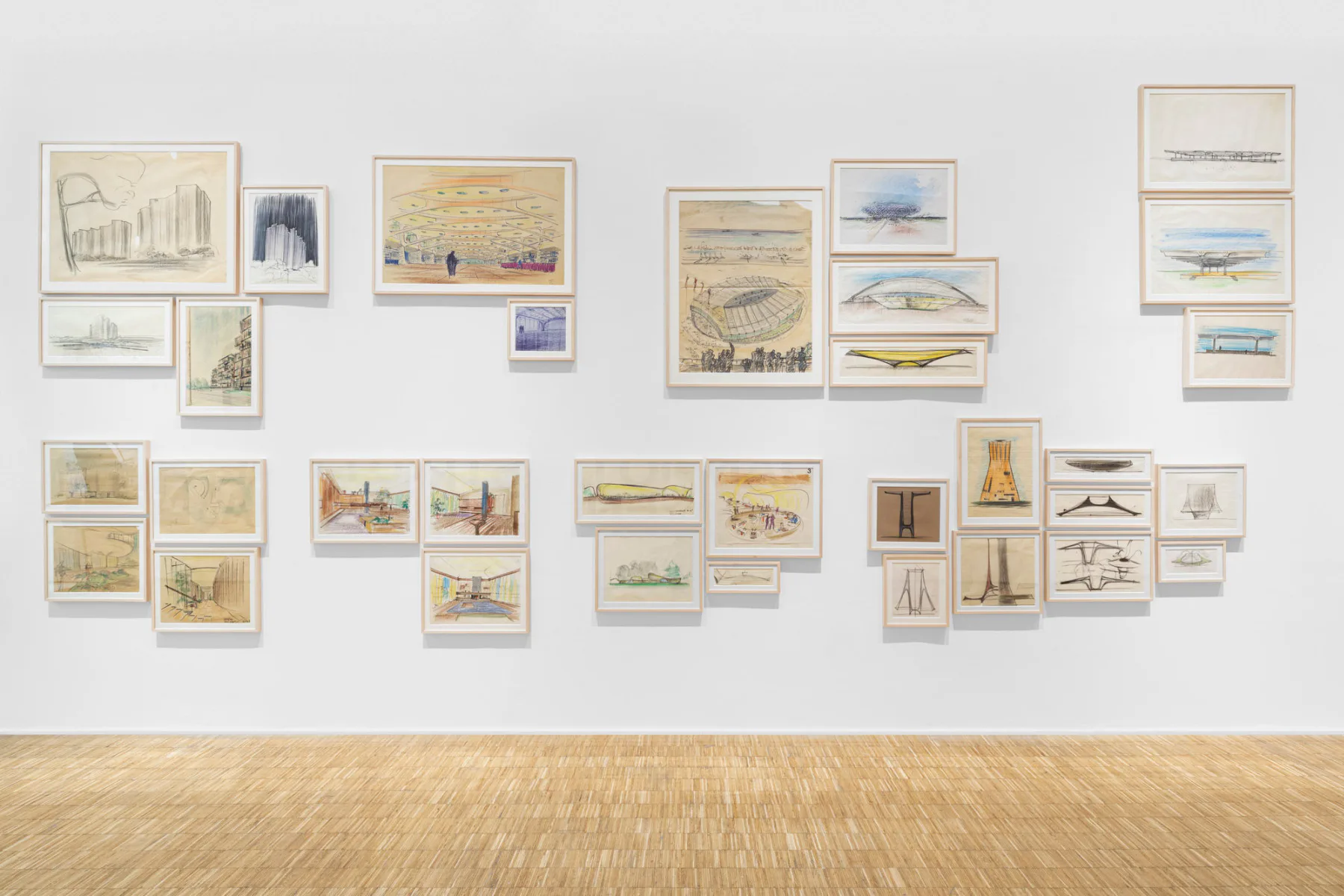 Blick in die Ausstellung Angelo Mangiarotti – When Structures Take Shape.