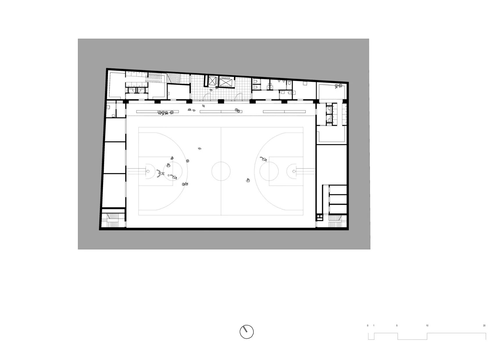 Grundriss Sporthalle, Grafik