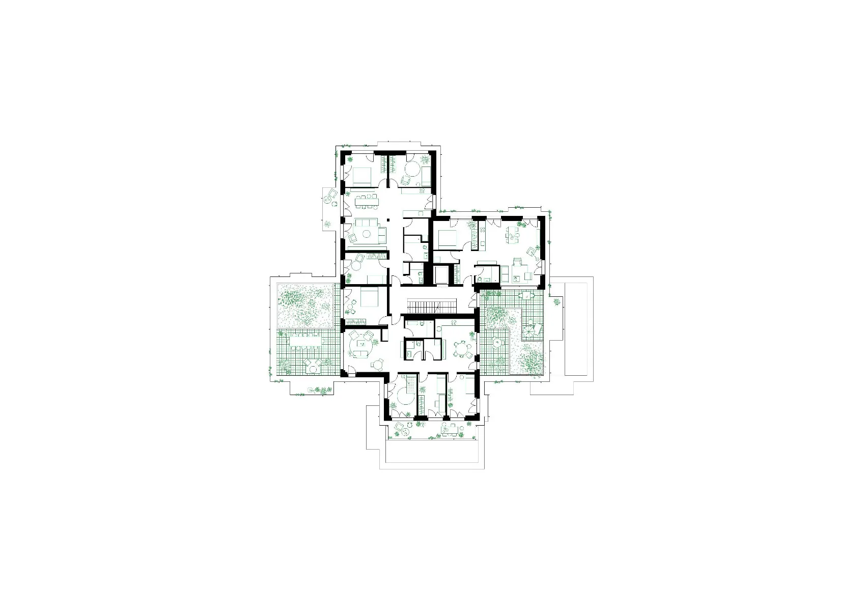 Grundriss zweites Obergeschoss, Grafik