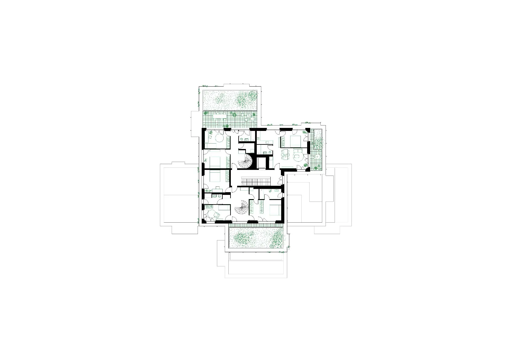 Grundriss drittes Obergeschoss, Grafik