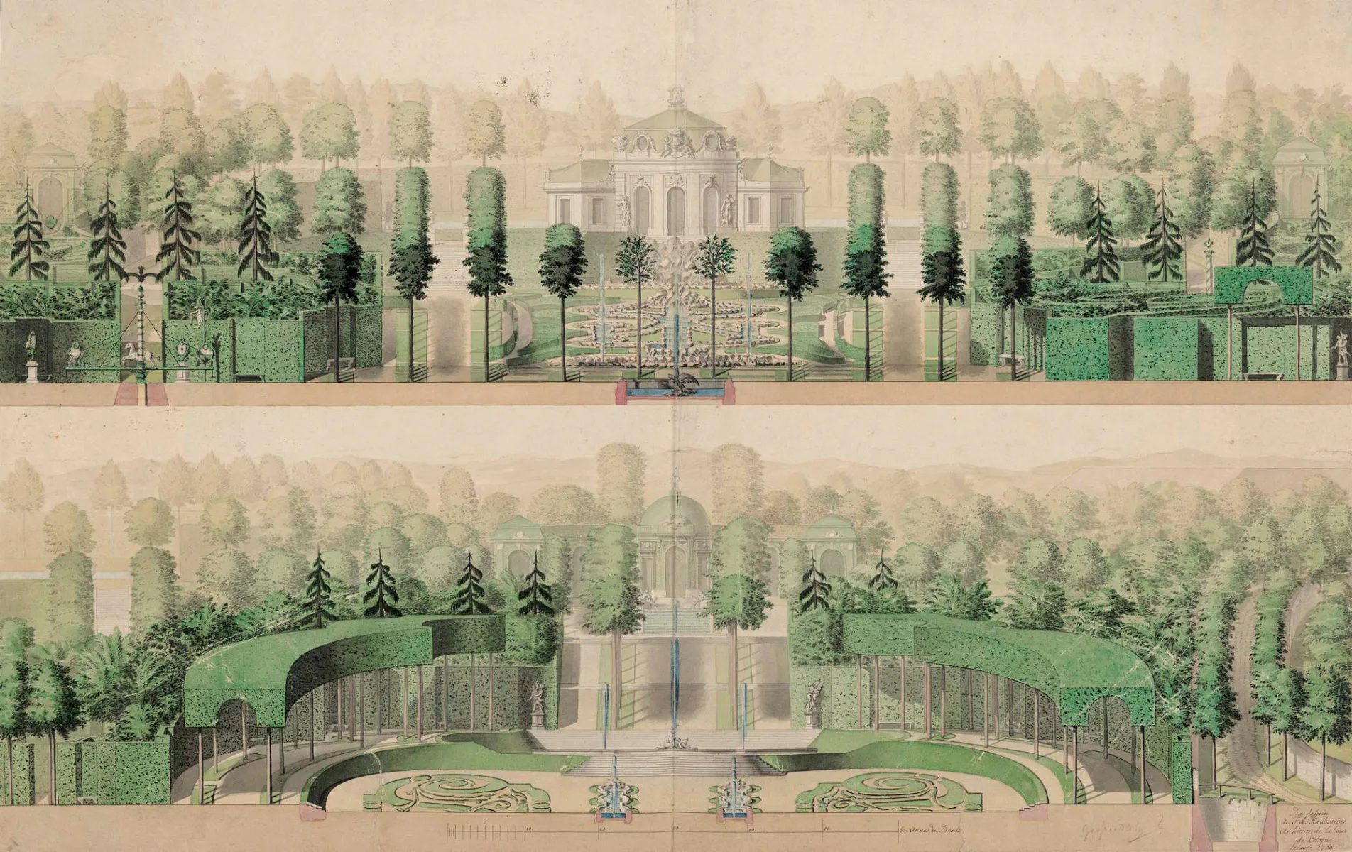 Friedrich August Krubsacius, Entwurf für einen unbekannten Garten, 1760