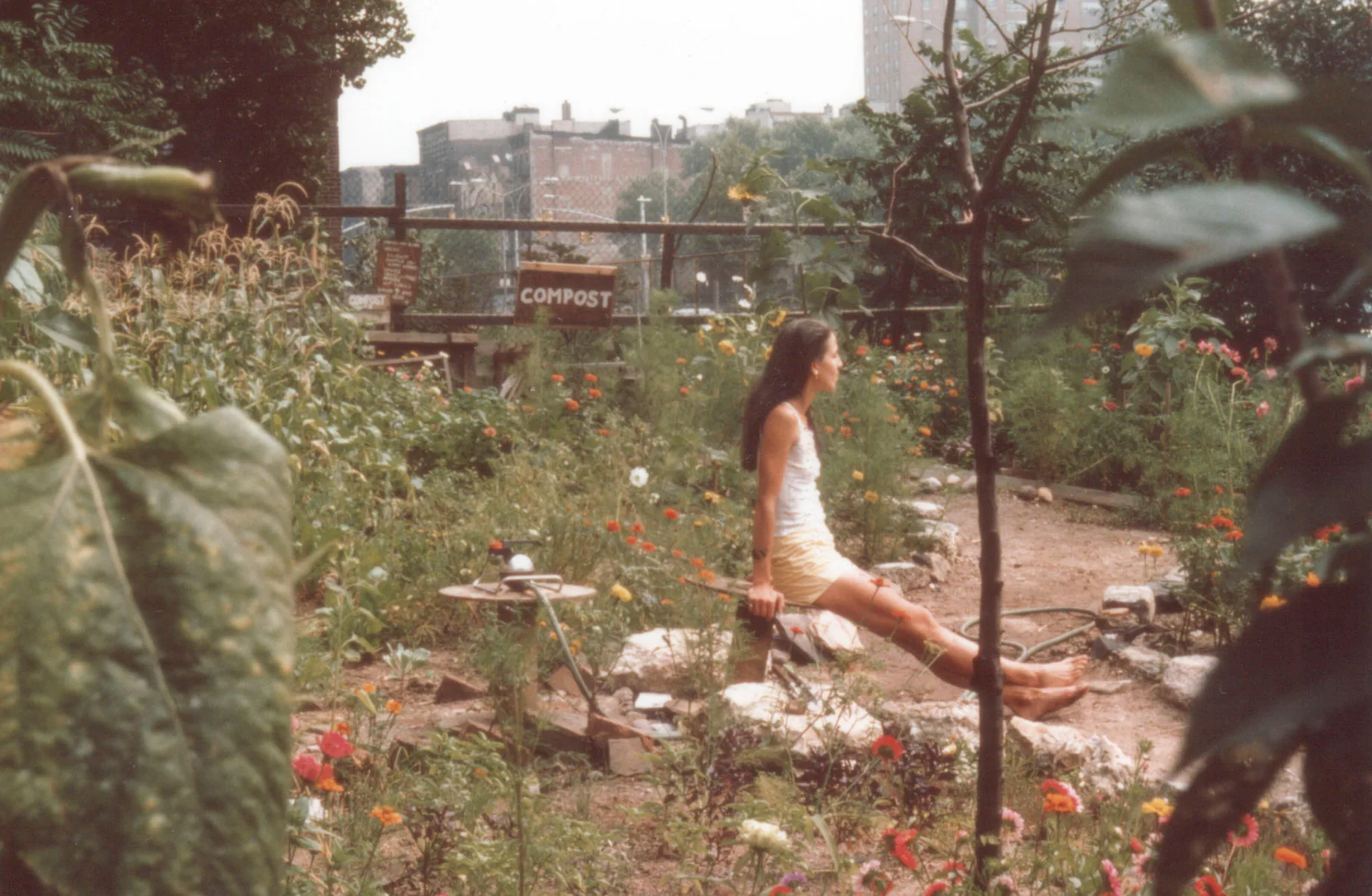 Liz Cristy in einem Gemeinschaftsgarten, New York City