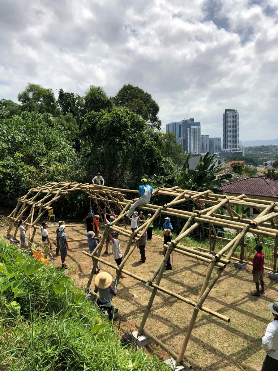 Bauphase des Gemeinschaftsgartens Kebun-Kebun Bangsar, Kuala Lumpur, 2017