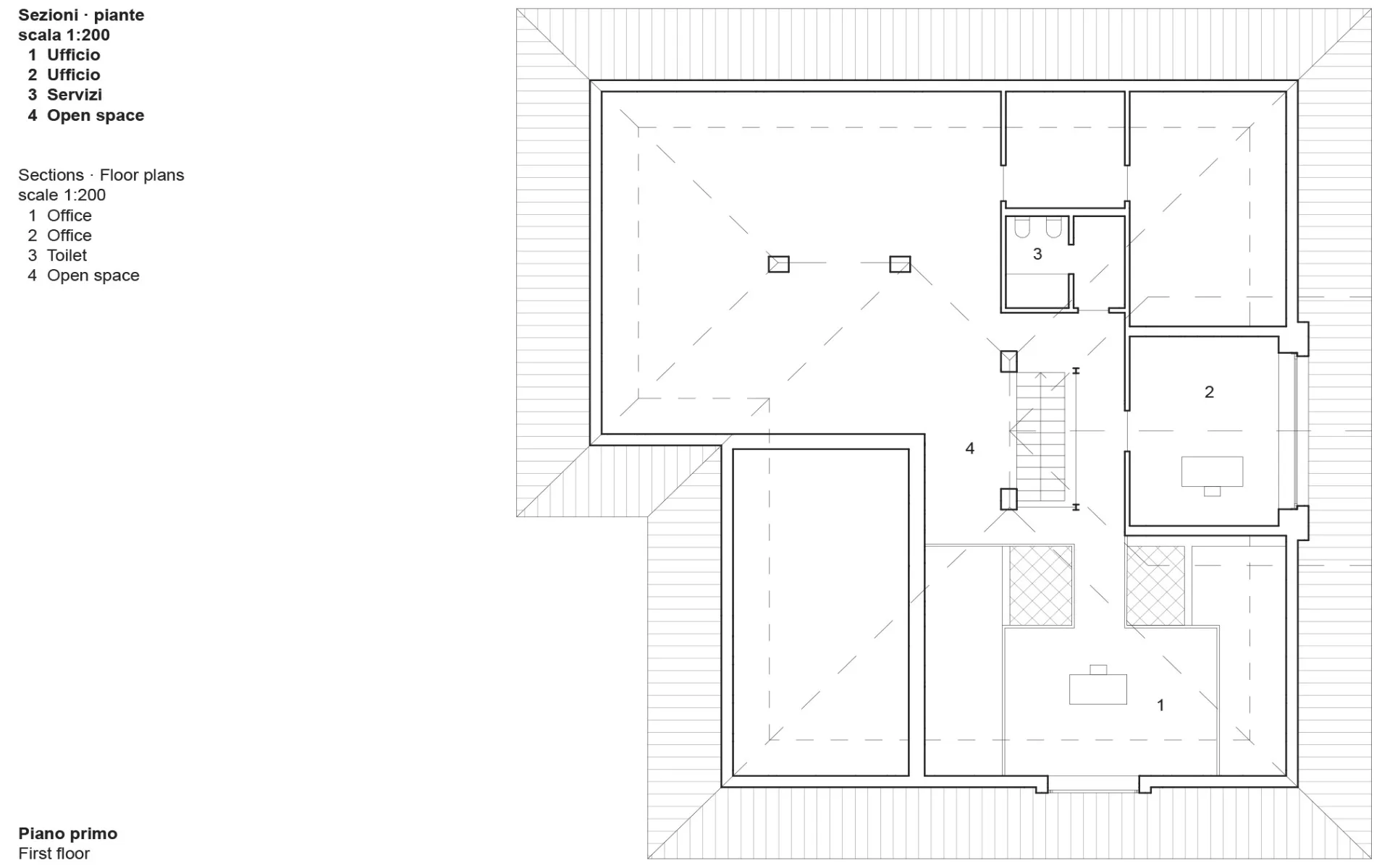 Grundriss Obergeschoss, Grafik