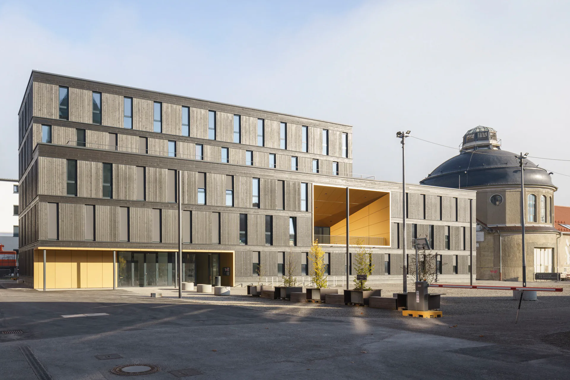 Fünfgeschossiger Holzbau für Band- und Musikproben