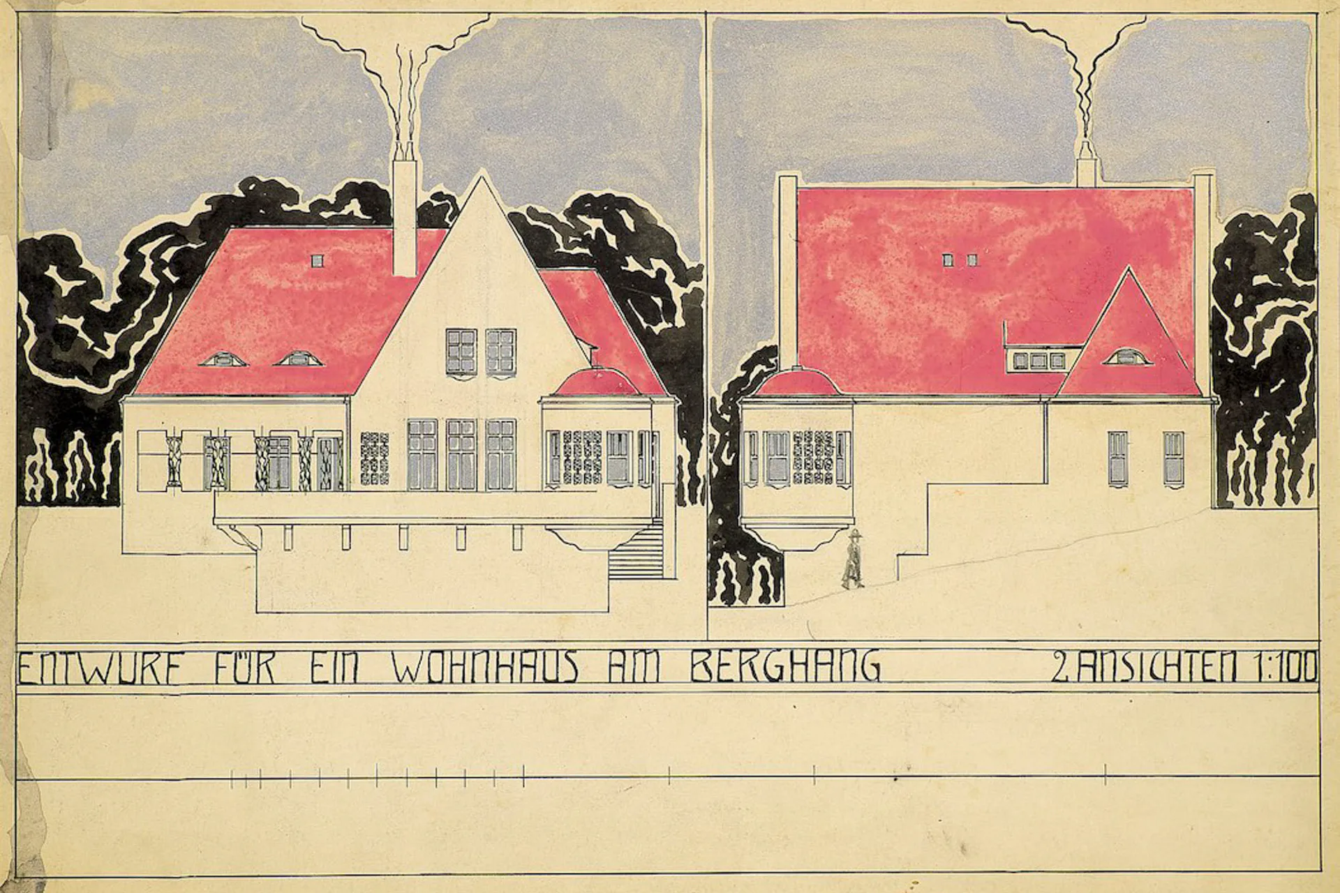 Entwurf für ein Wohnhaus am Berghang
