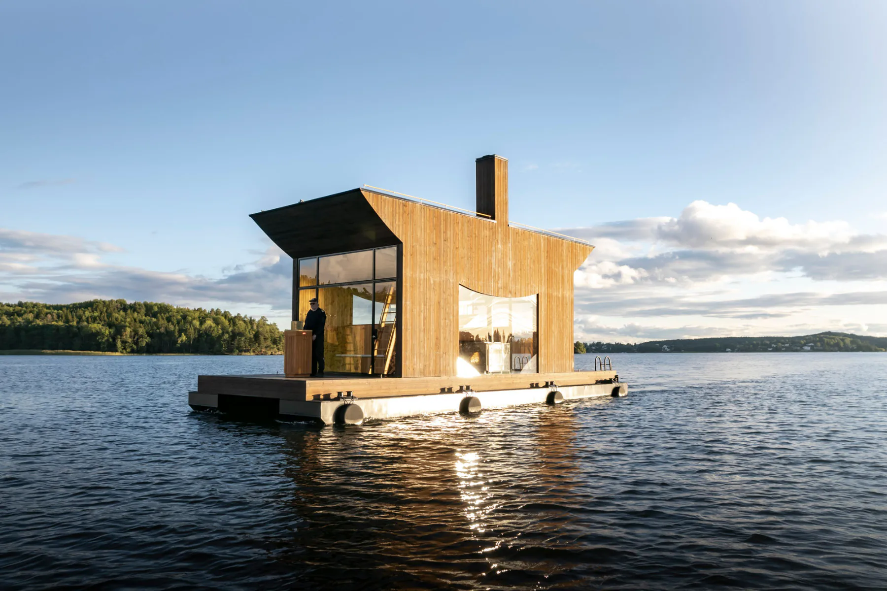 Schwimmende Sauna