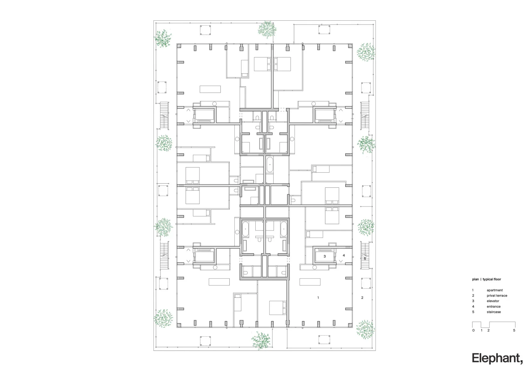 Grundriss 10. OG Neu, Grafik