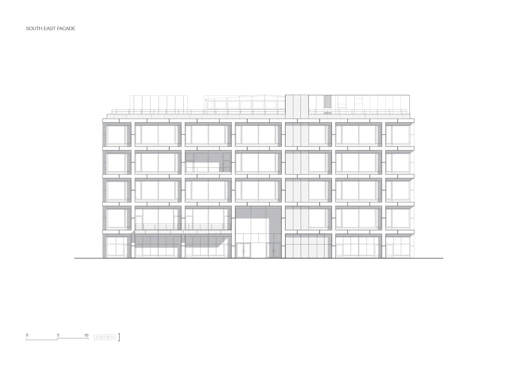 Fassade Süd-Ost, Grafik