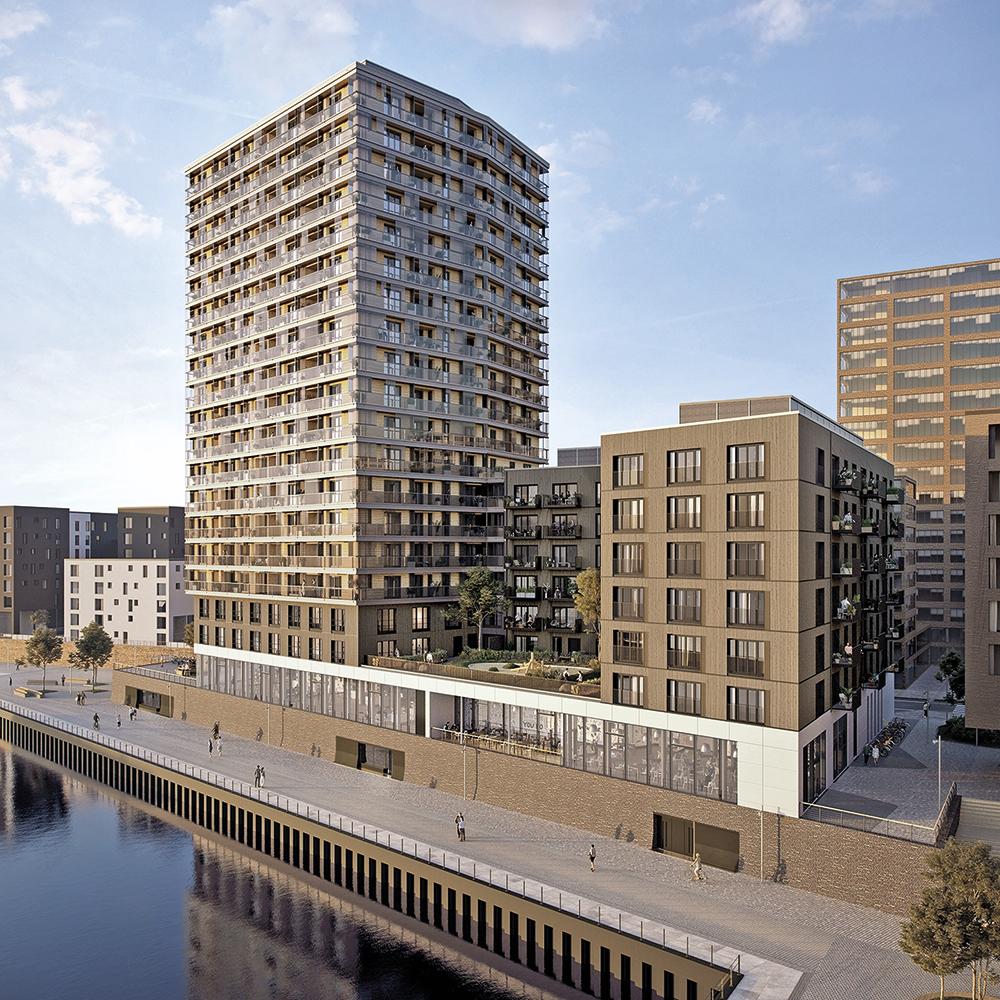 Störmer Murphy and Partners haben das 72 m hohe Holz-Hybridhaus für die Hafencity Hamburg entworfen. Die Fertigstellung ist 2024 geplant.