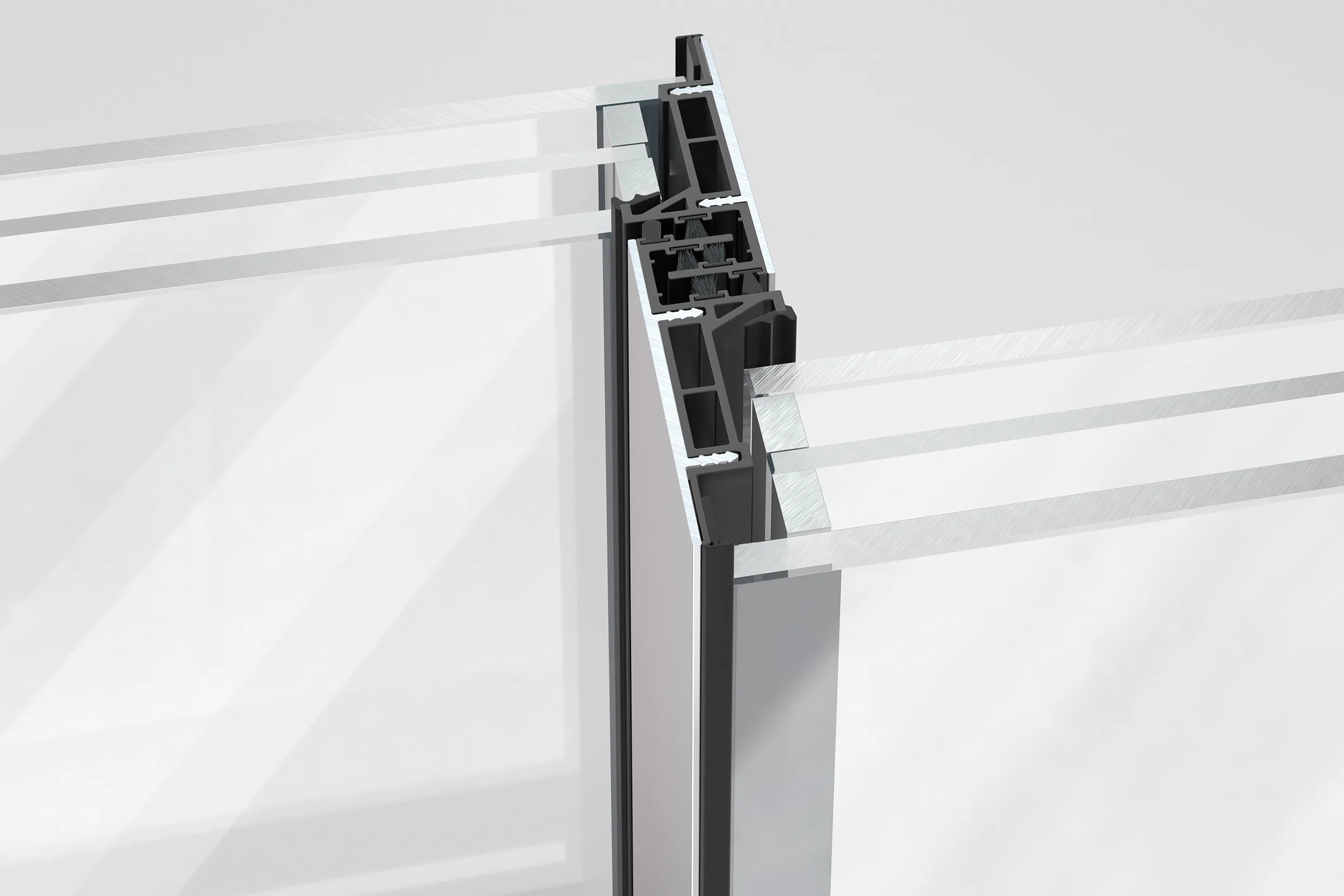 Im Stulp-Bereich ist es ein Structural-Glazing-Effekt, der die senkrechte Profilleisten der neuen Schiebefenster cero IV mit nur 2 mm nahezu unsichtbar macht.