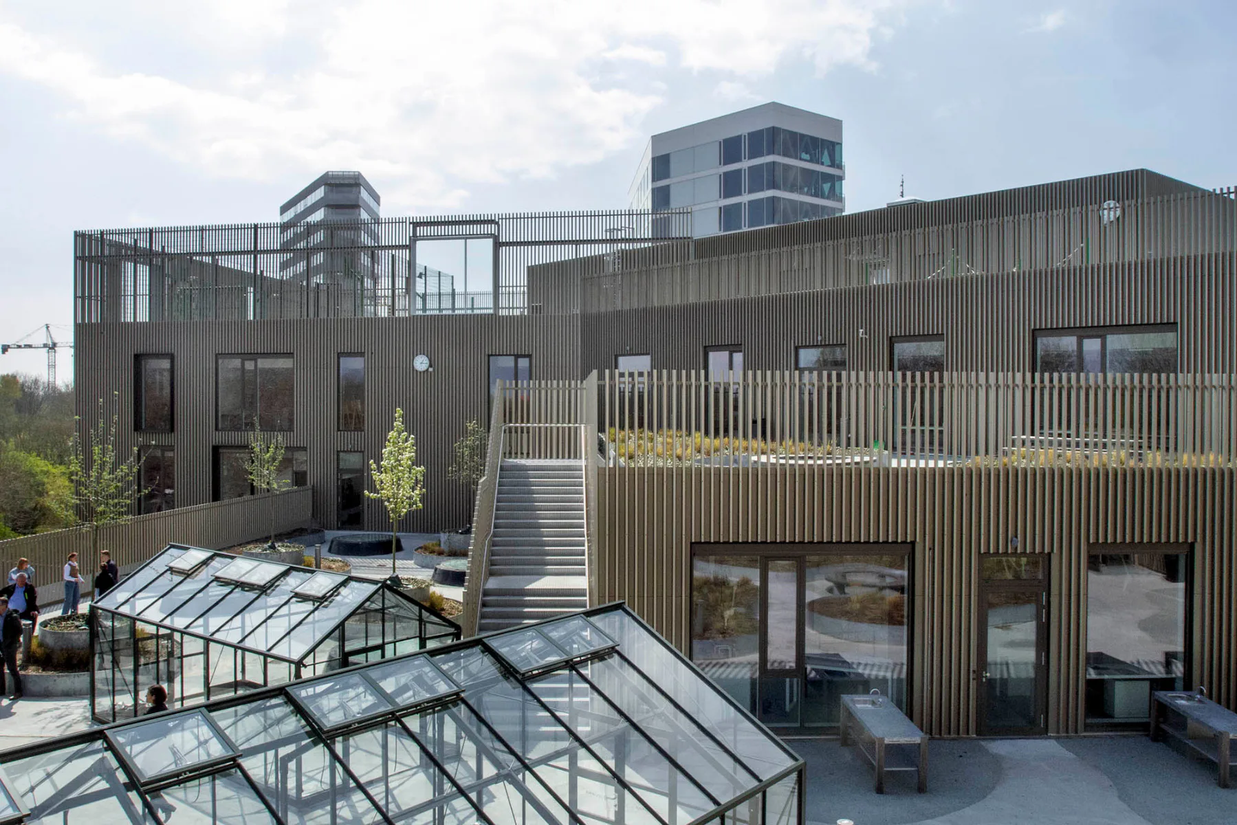 Ernährung und Bewegung stehen im Zentrum der Schule auf Islands Brygge. Dies widerspiegelt sich in der Architektur.