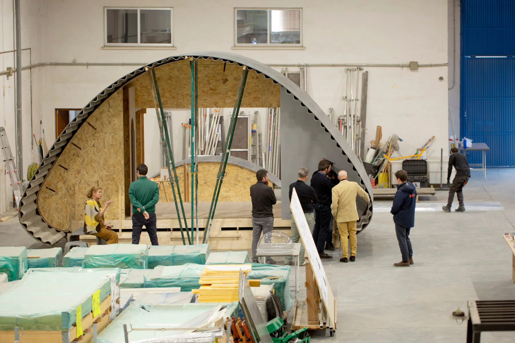 Das Forschungsteam bei der Arbeit am Prototyp Essential Homes.