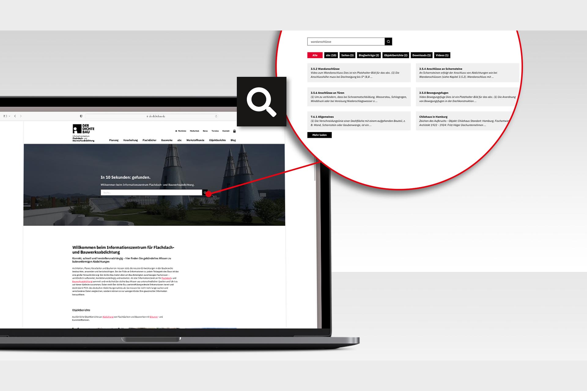 Die KI-gestützte Suche verspricht, gewünschte Informationen innerhalb von 10 Sekunden zu finden.