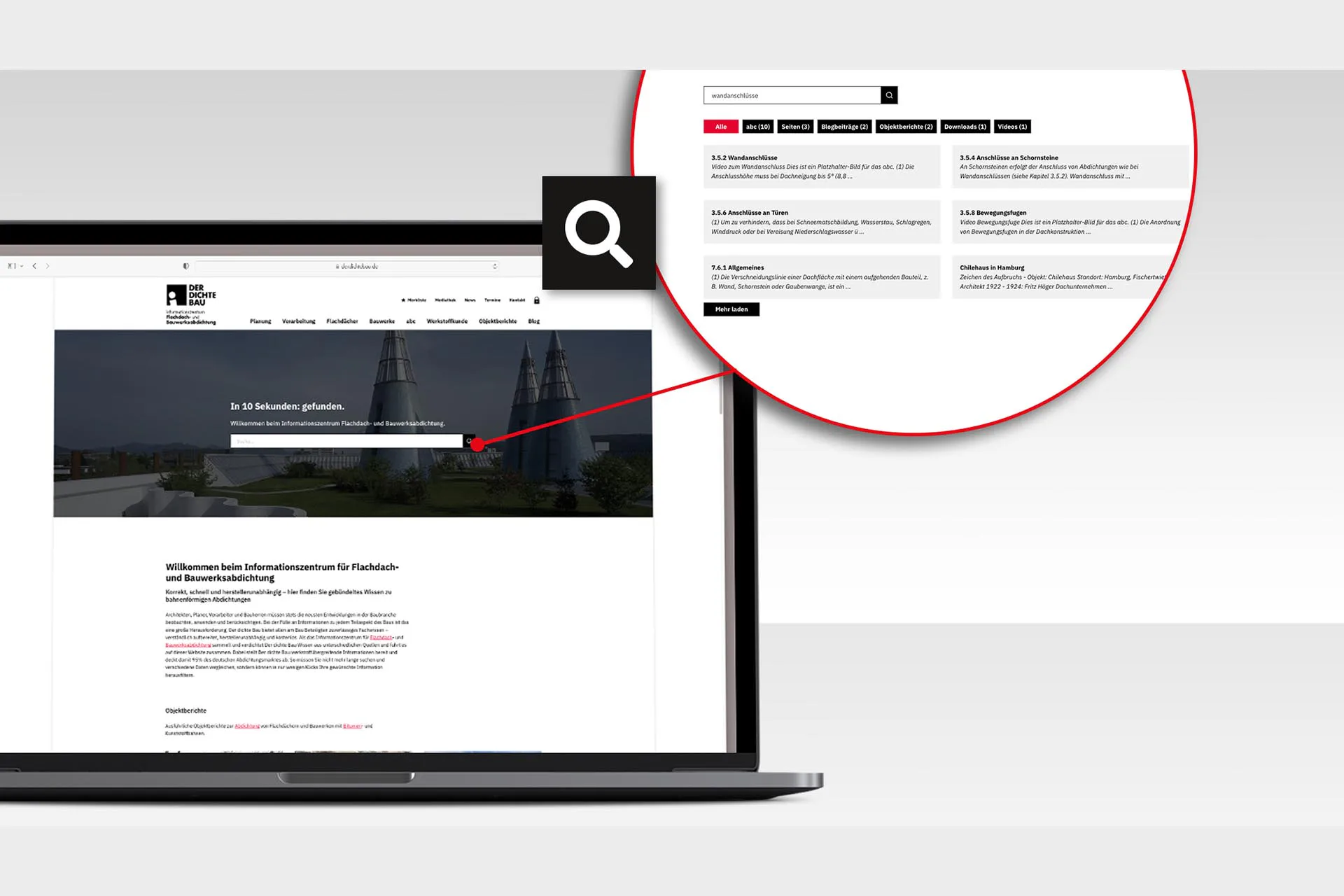 Die KI-gestützte Suche verspricht, gewünschte Informationen innerhalb von 10 Sekunden zu finden.