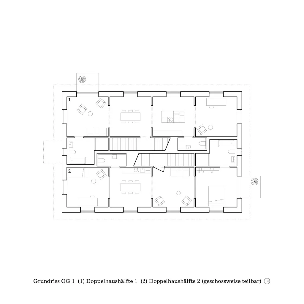 Grundriss erstes Obergeschoss, Grafik