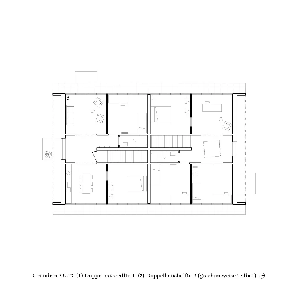 Grundriss Dachgeschoss, Grafik