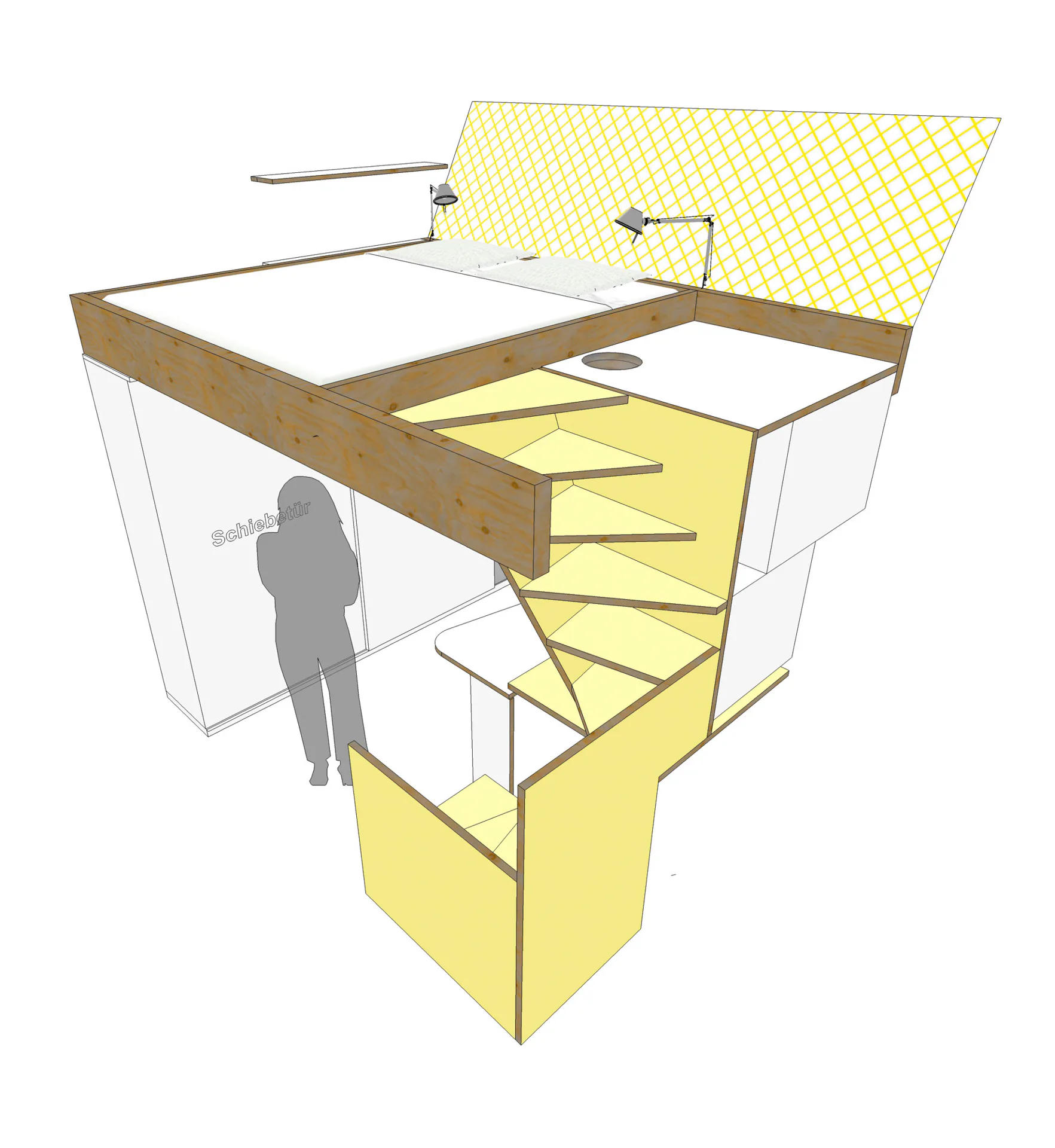 Das Stair Case Study House 31 schafft Rückzugsraum und Stauraum.