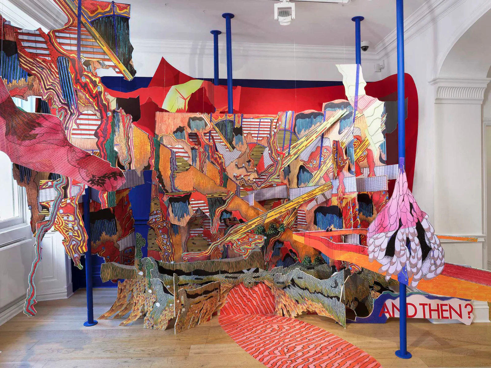 Installationsansicht: Peter Cook, Cities, Richard Saltoun Gallery London, 2023, Mit freundlicher Genehmigung der Richard Saltoun Gallery London und Rom