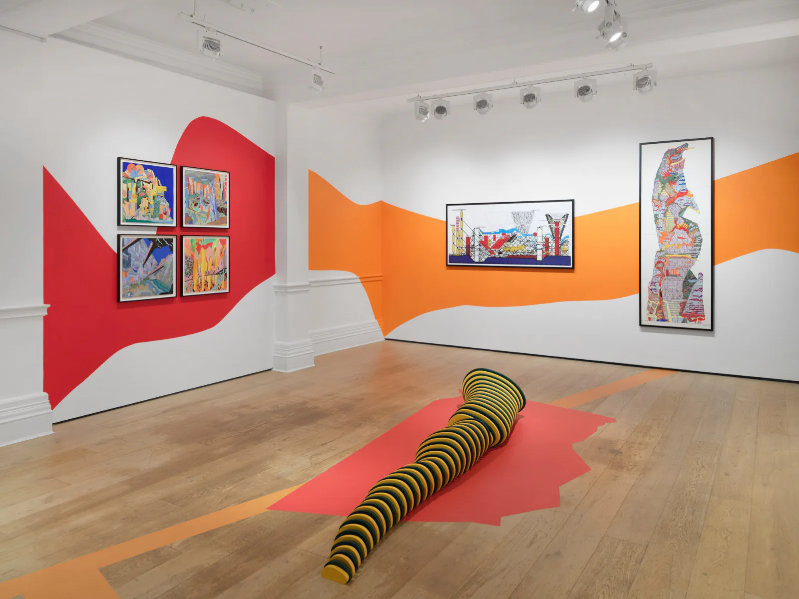 Installationsansicht: Peter Cook, Cities, Richard Saltoun Gallery London, 2023, Mit freundlicher Genehmigung der Richard Saltoun Gallery London und Rom