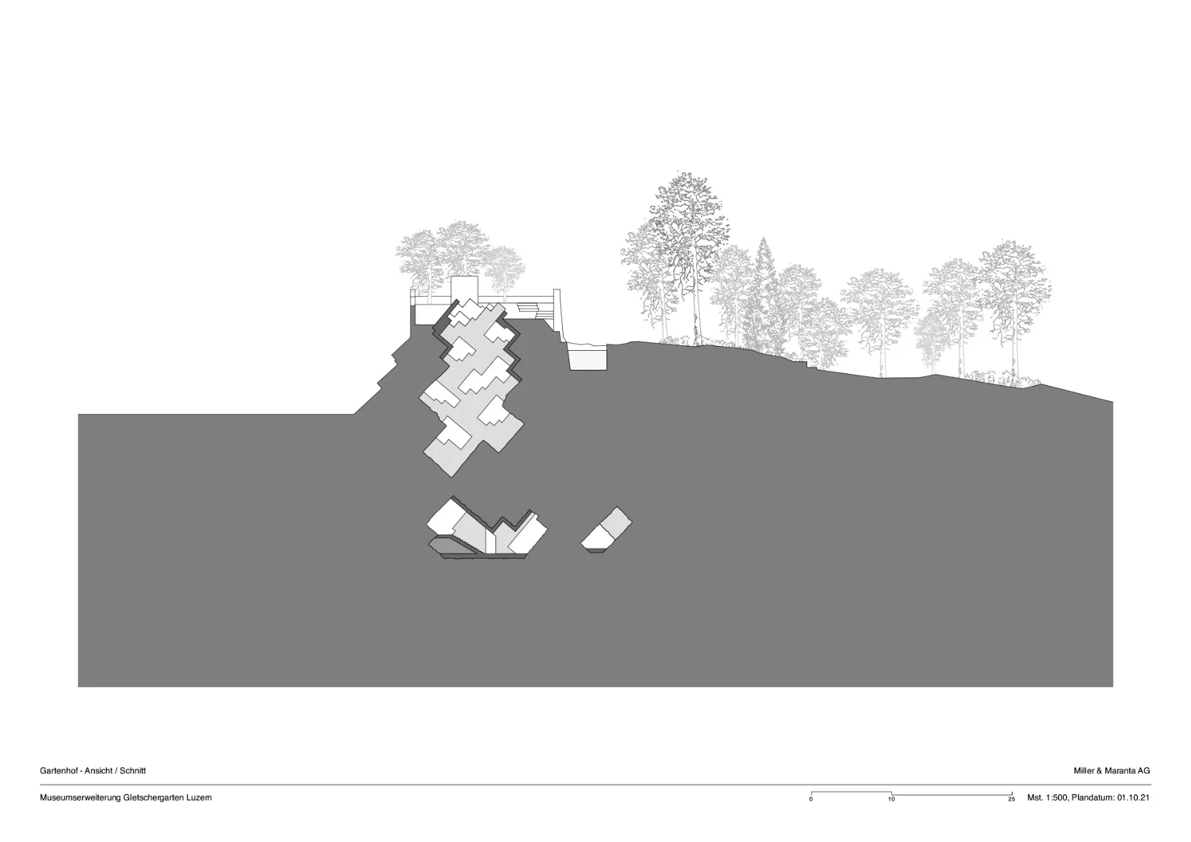 Gartenhof Ansicht / Schnitt, Grafik
