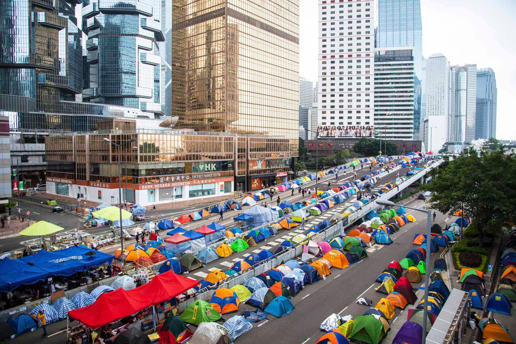 Umbrella Movement, Hongkong Camplager, 2014