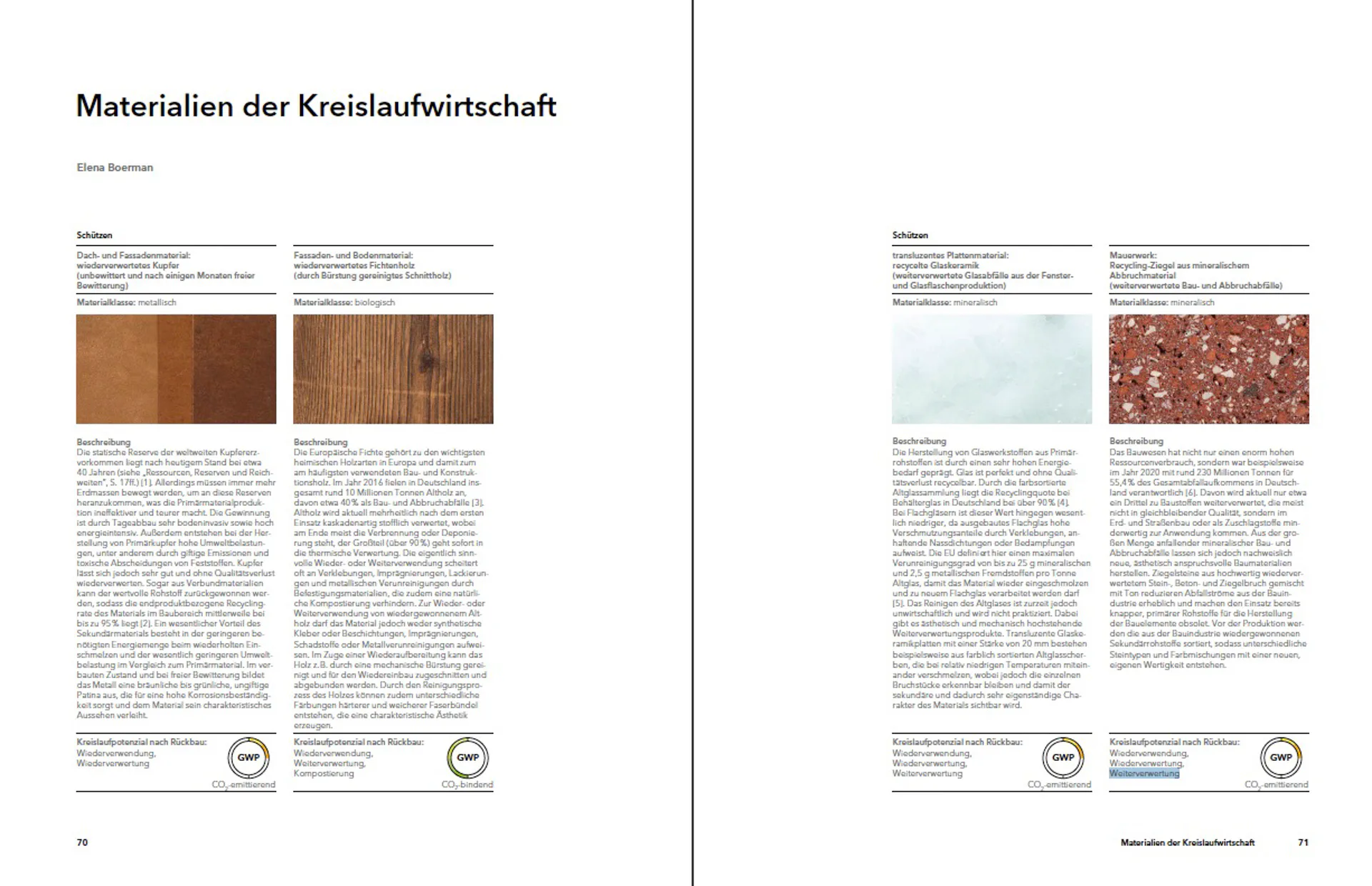 Blick ins Buch: Materialien der Kreislaufwirtschaft, Elena Boerman