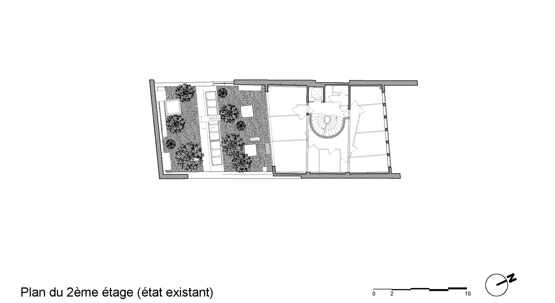 Grundriss 2. OG Bestand, Grafik
