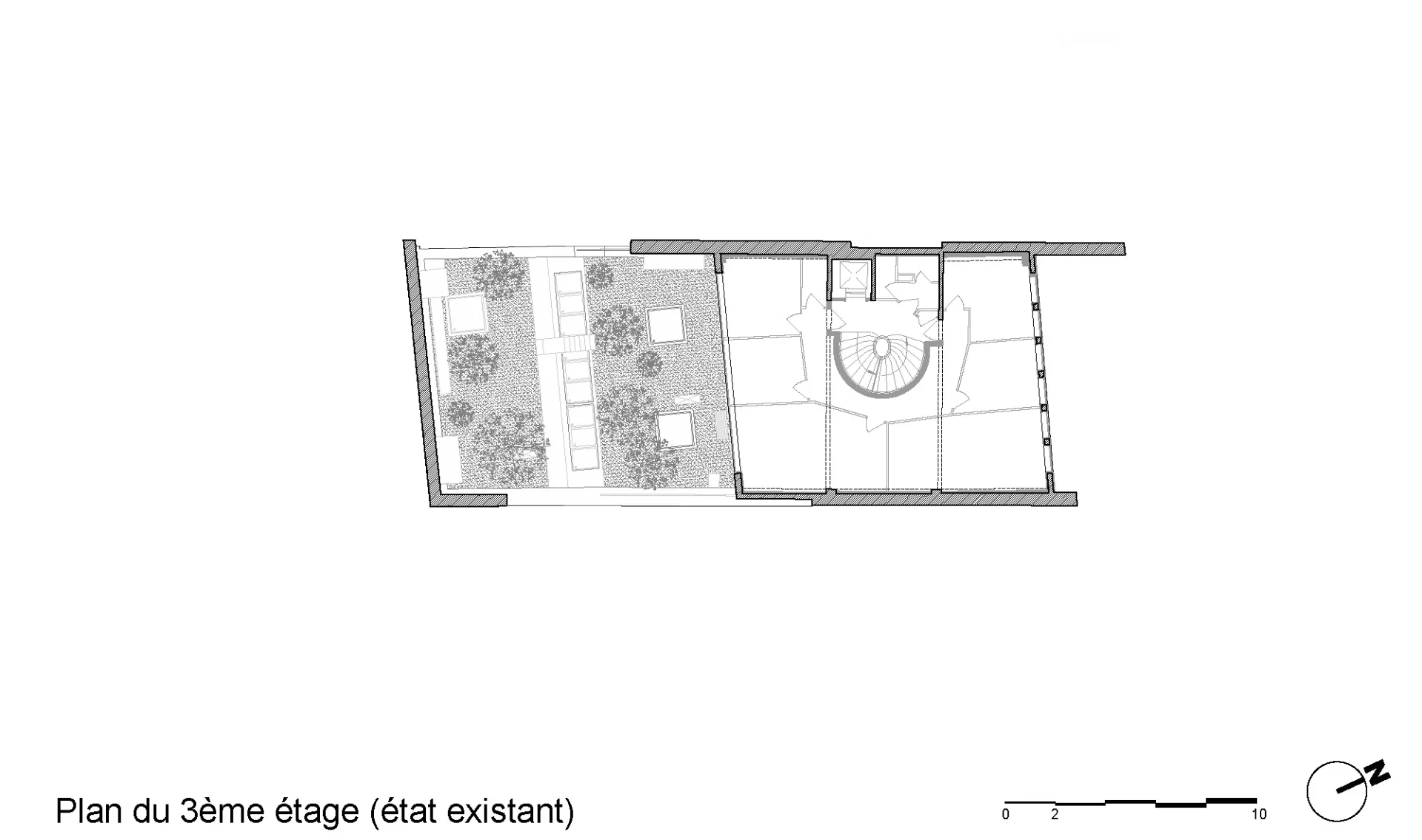 Grundriss 3. OG Bestand, Grafik