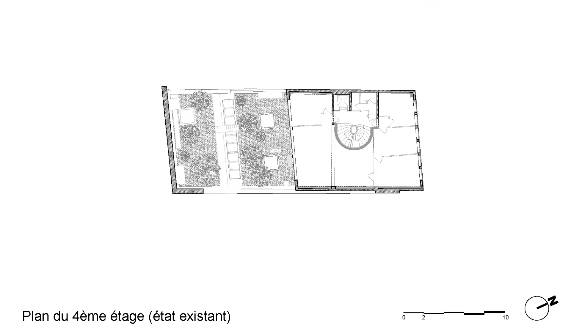 Grundriss 4. OG Bestand, Grafik