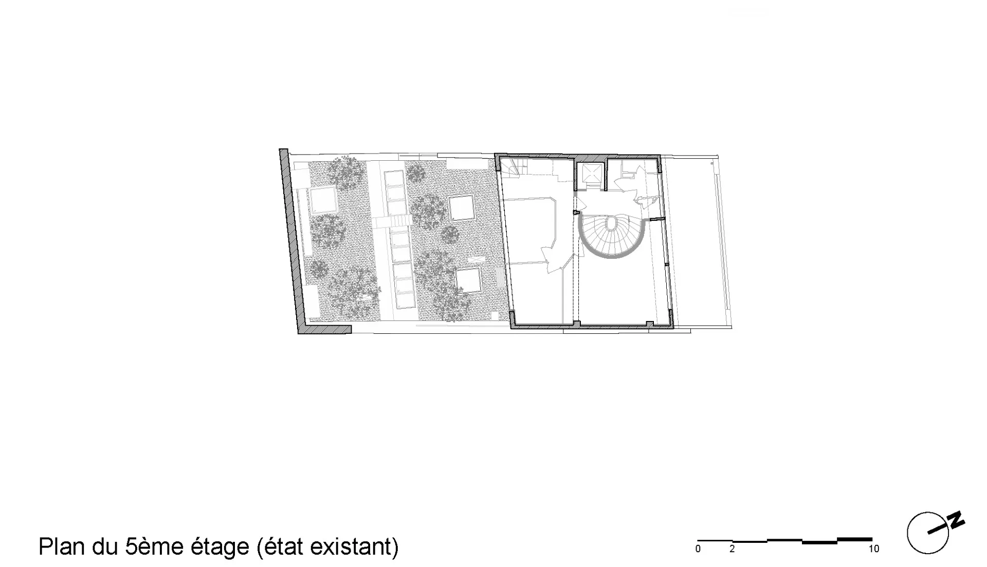 Grundriss 5. OG Bestand, Grafik