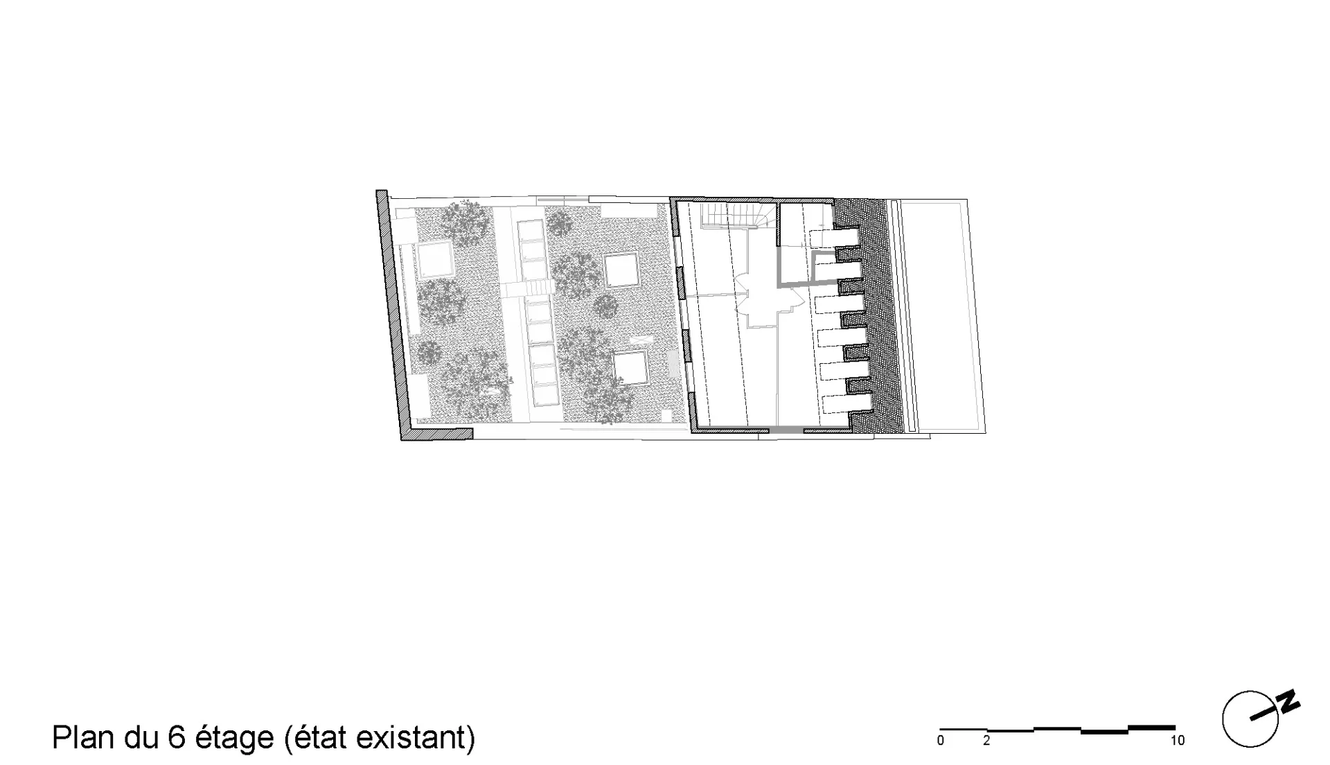 Grundriss 6. OG Bestand, Grafik