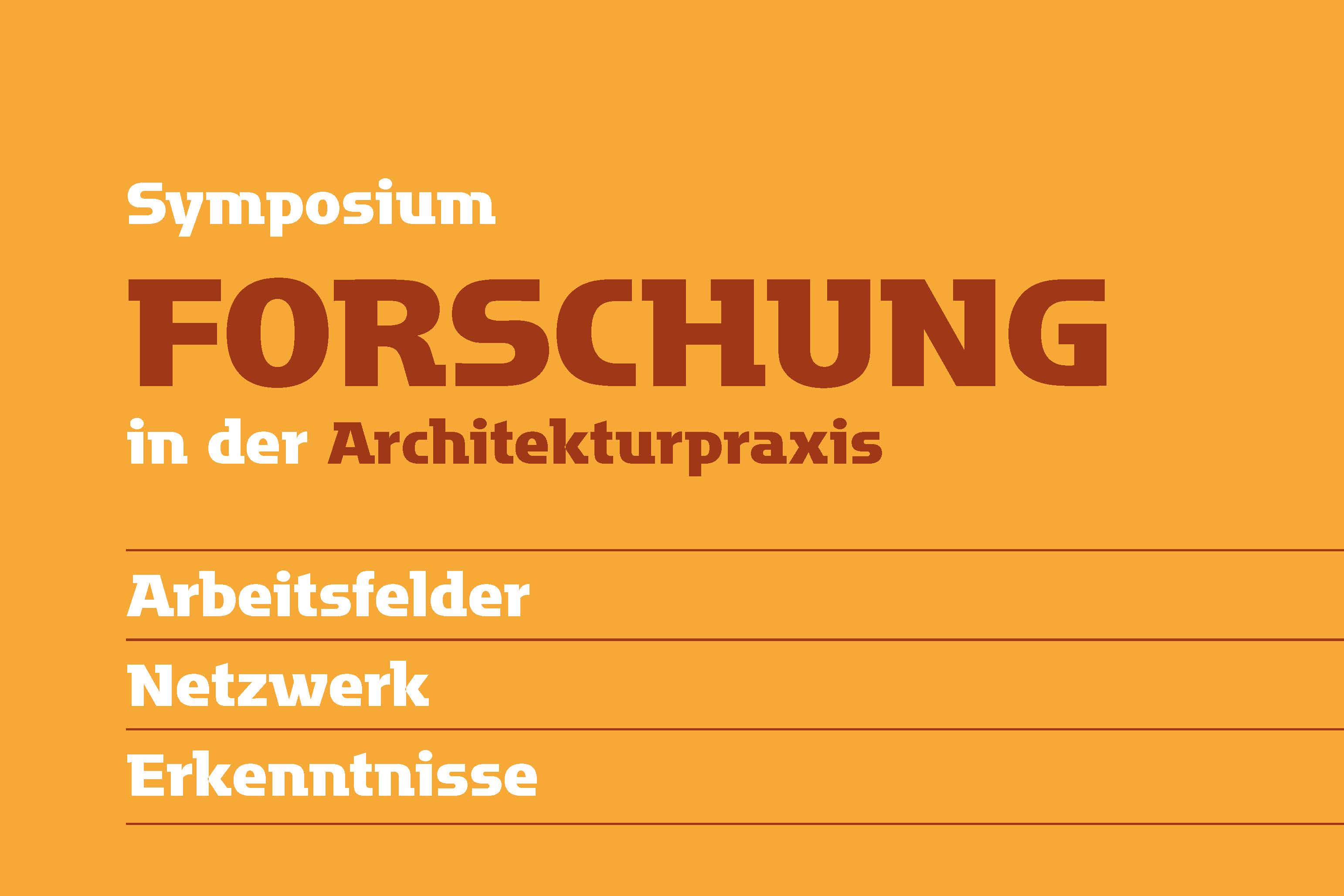 Symposium Forschung in der Architekturpraxis