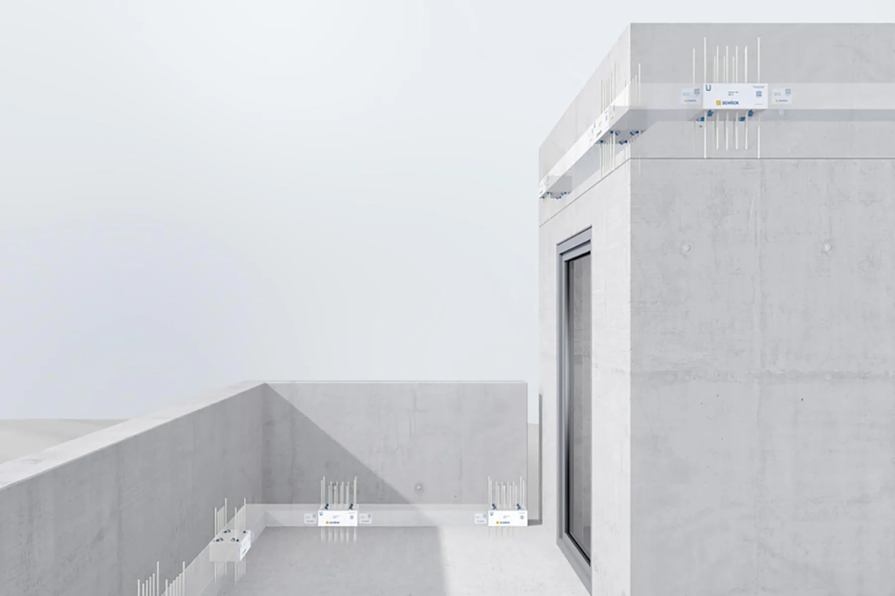Ästhetisch inszeniert und energieeffizient ausgeführt: Der neue Schöck Isokorb CXT Typ A für Attiken und Brüstungen ist die dauerhafte und wartungsfreie Lösung zum Einpacken mit Dämmstoffen.