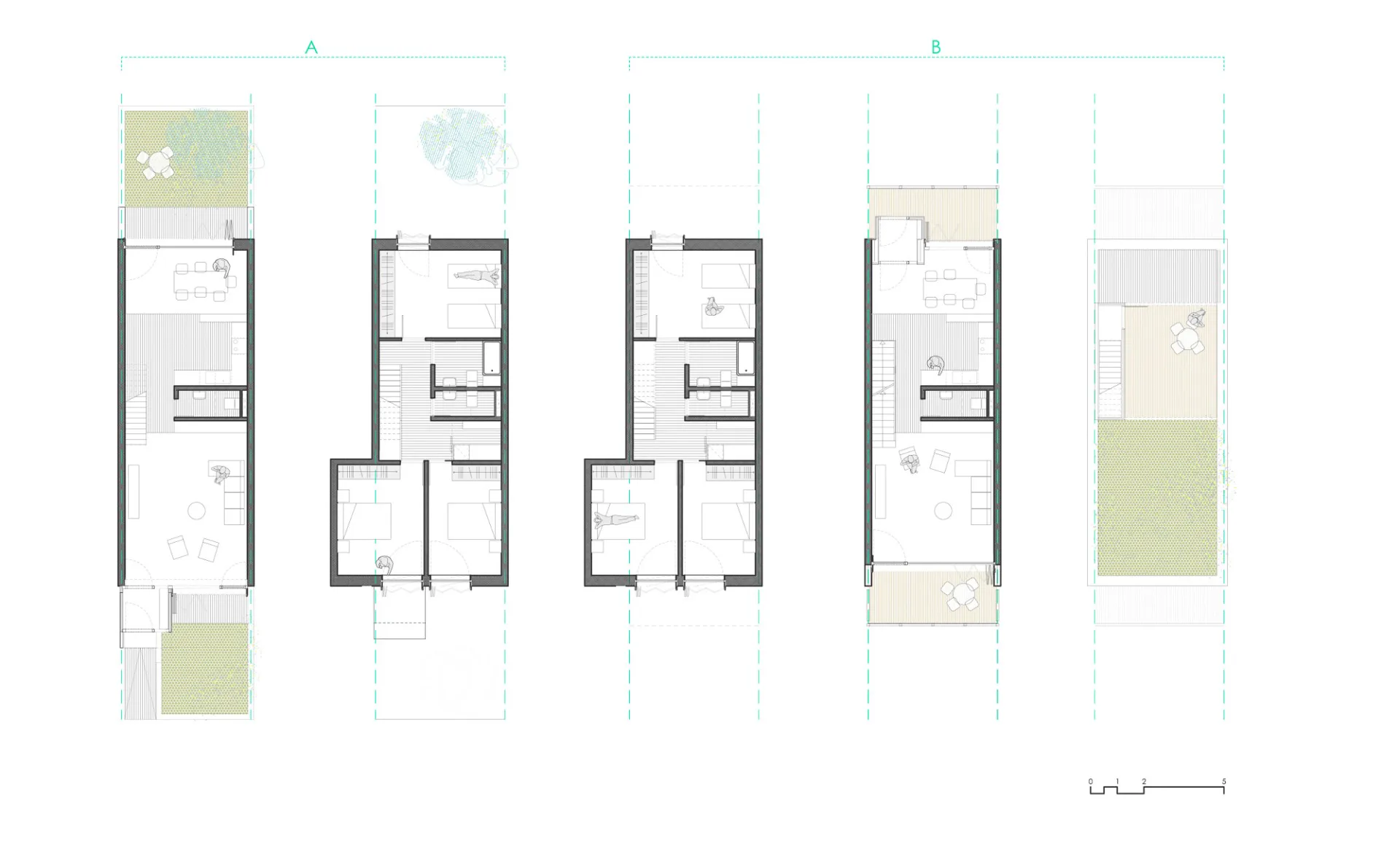 Grundrisse der Wohnungen, Grafik