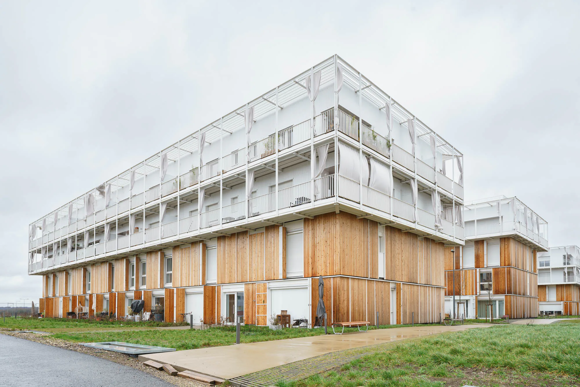 Sechs Sozialwohnungsbauten in Passivhausstandard