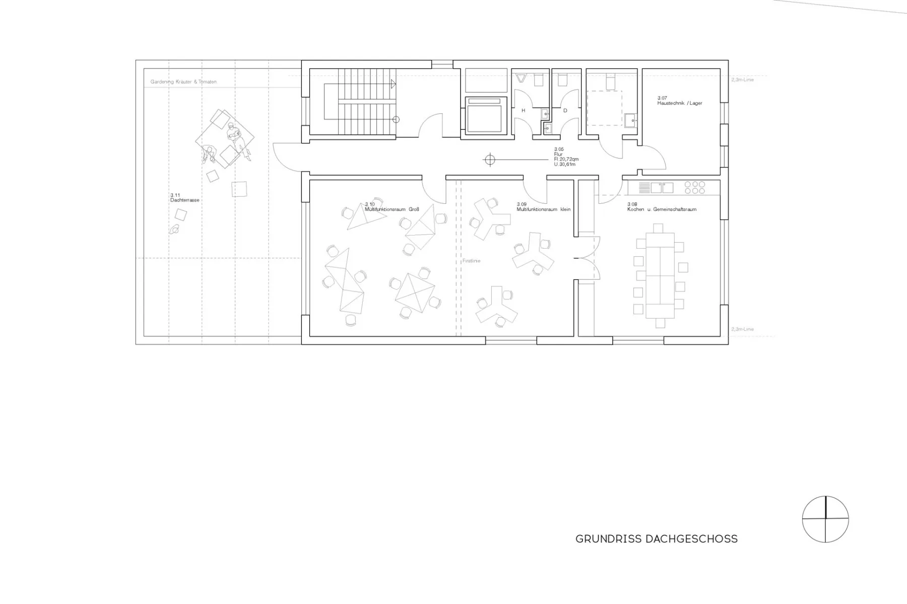 Grundriss Dachgeschoss, Grafik