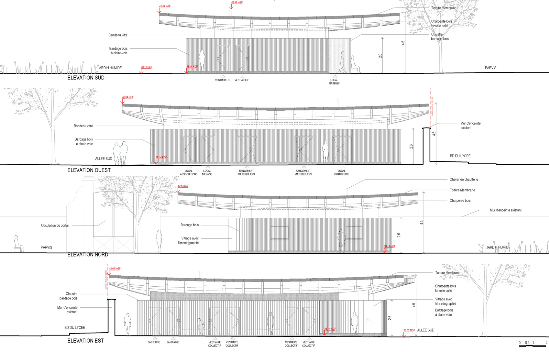 Fassade Umkleidekabinen, Grafik