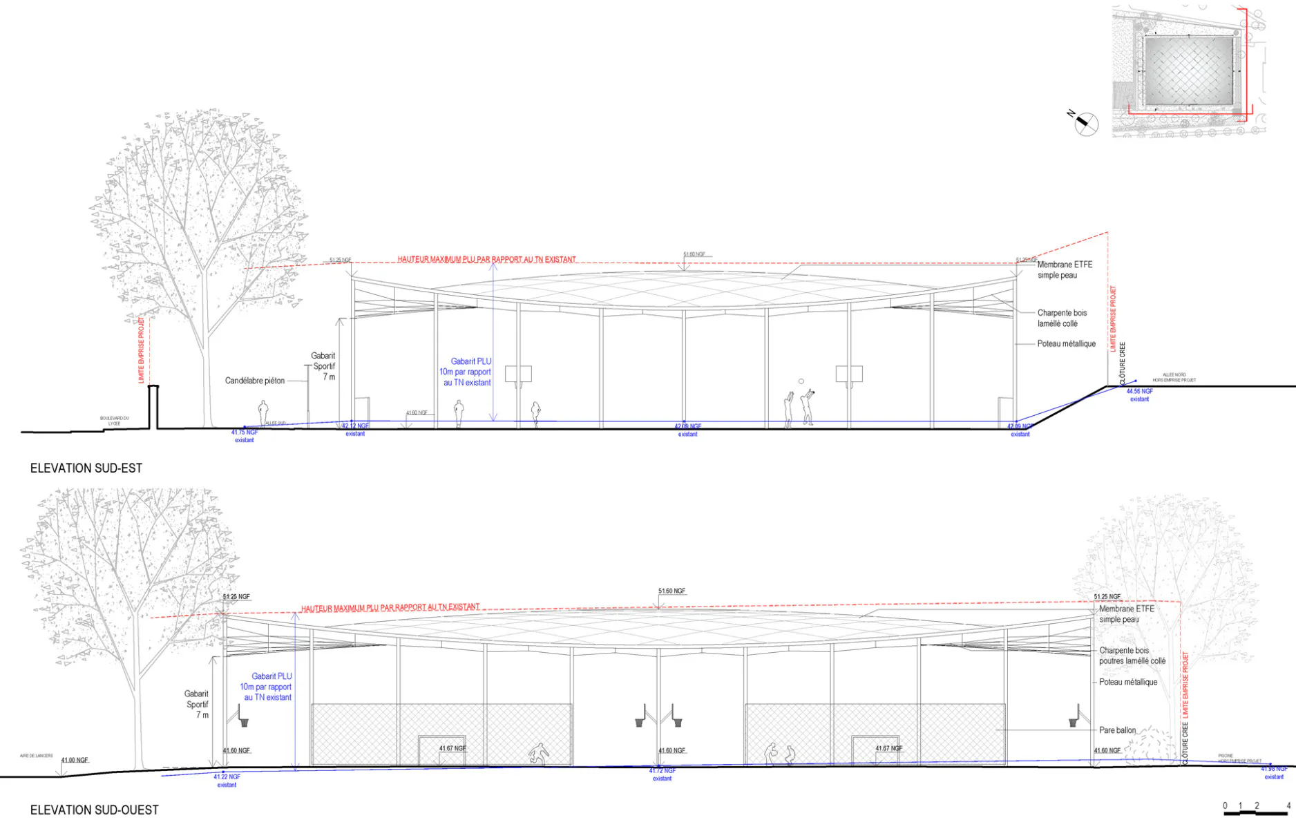 Fassade Sporthalle, Grafik