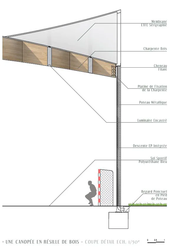 Detailschnitt Sporthalle, Grafik