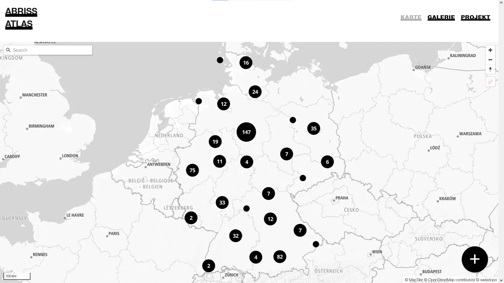 Die geplanten und durchgeführten Abrisse werden auf einer Karte verortet.
