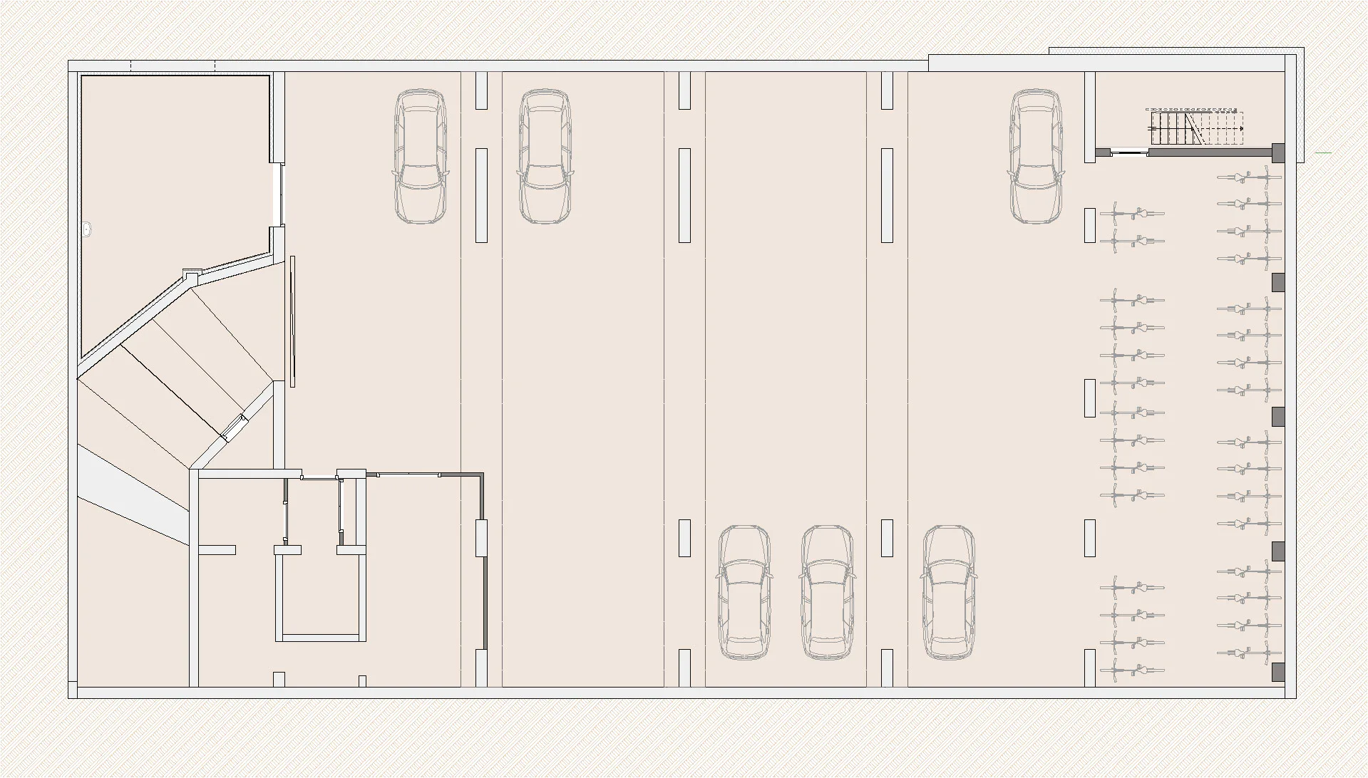 Grundriss Tiefgarage, Grafik