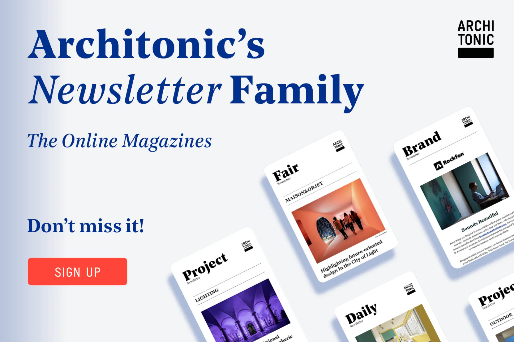 Die Architonic Newsletter-Familie